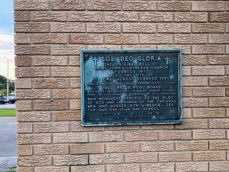 St. Johns Lutheran Bell Marker. Click for full size. St. Johns Lutheran Bell Marker image. Click for full size.