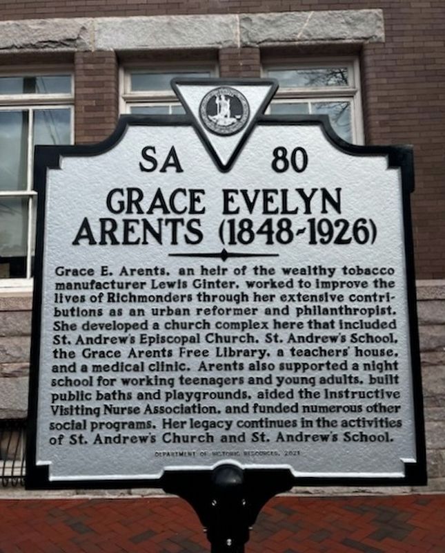 Grace Evelyn Arents Marker image. Click for full size.