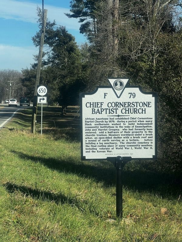 Chief Cornerstone Baptist Church Marker image. Click for full size.
