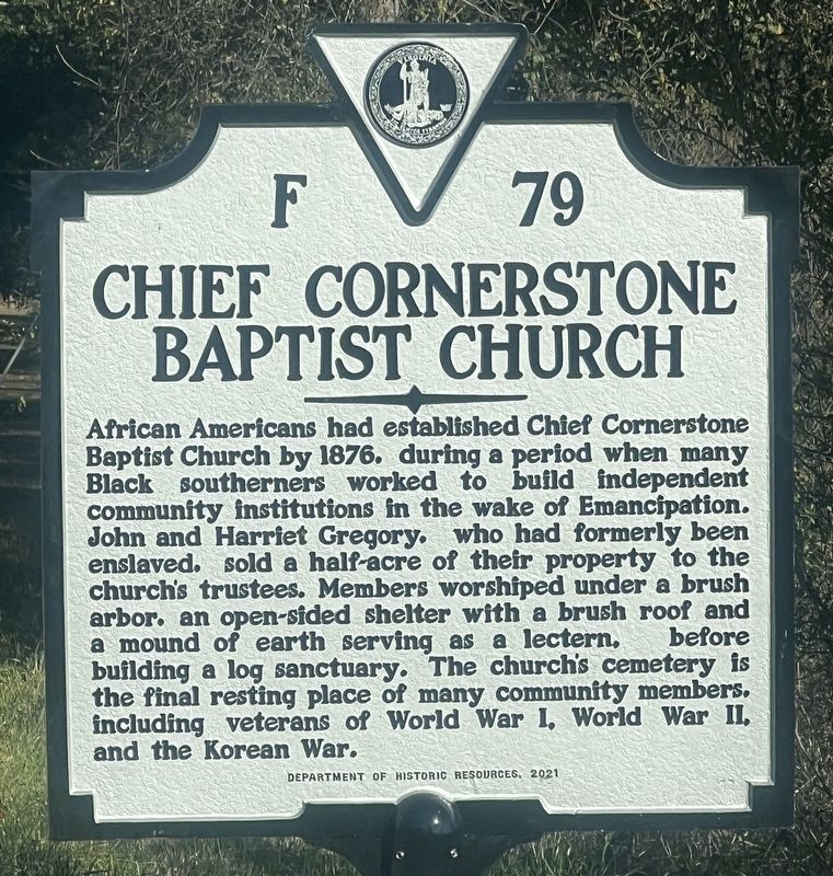 Chief Cornerstone Baptist Church Marker image. Click for full size.