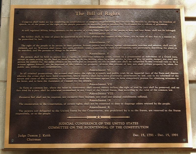 The Bill of Rights Marker image. Click for full size.