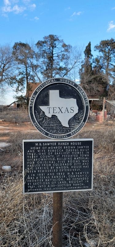 M. B. Sawyer Ranch House Marker image. Click for full size.