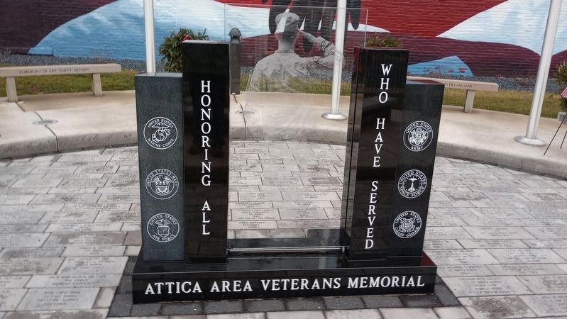 Attica Area Veterans Memorial Marker, Side One image. Click for full size.