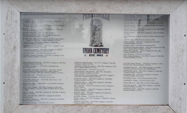 Perrysville Union Cemetery (Veterans Memorial) Marker image. Click for full size.