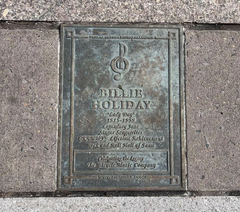 Billie Holiday Marker. Click for full size. Billie Holiday Marker image. Click for full size.