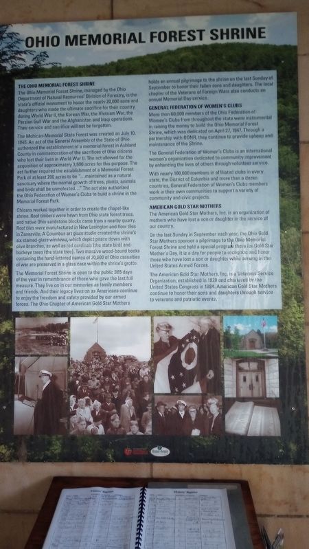 Ohio Memorial Shrine Marker. Click for full size. Ohio Memorial Shrine Marker image. Click for full size.