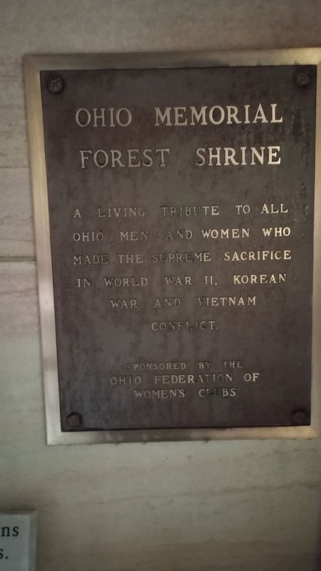 Ohio Memorial Shrine Marker image. Click for full size.