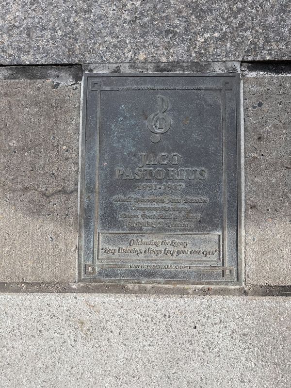 Jaco Pastorius Marker. Click for full size. Jaco Pastorius Marker image. Click for full size.