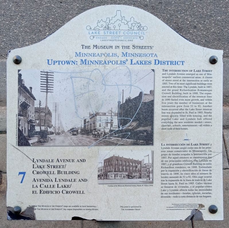 Lyndale Avenue and Lake Street/Crowell Building Marker image. Click for full size.