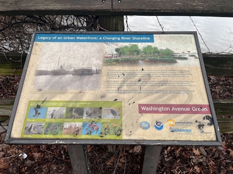 Legacy of an Urban Waterfront: a Changing River Shoreline Marker image. Click for full size.