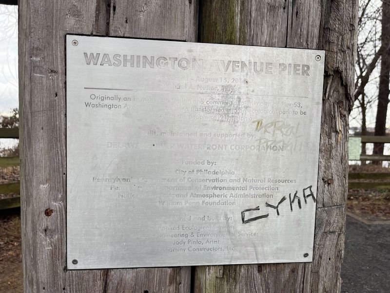 Washington Avenue Pier Marker. Click for full size. Washington Avenue Pier Marker image. Click for full size.