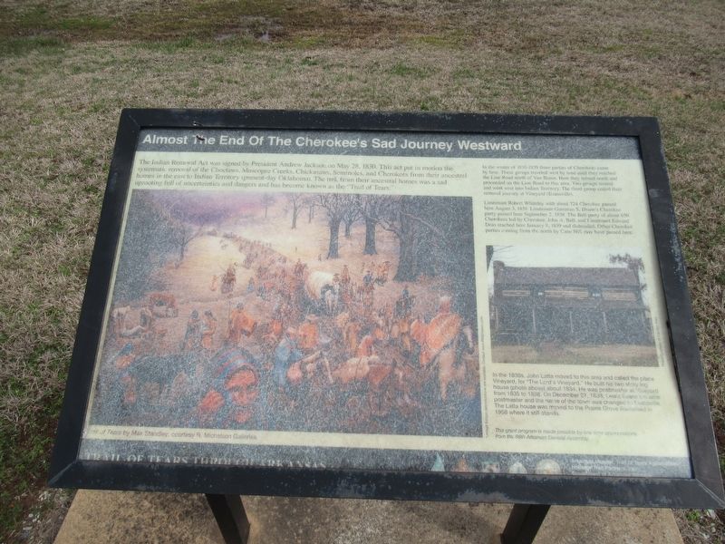 Almost The End Of The Cherokee's Sad Journey Westward Marker image. Click for full size.
