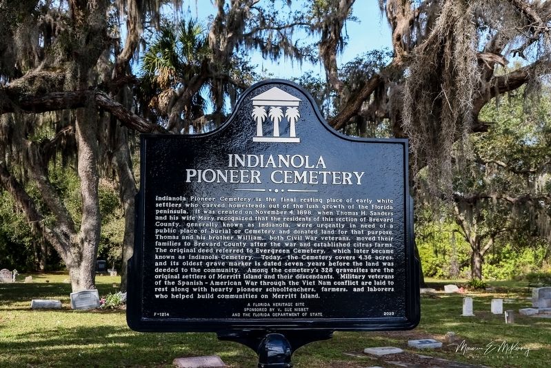 Indianola Pioneer Cemetery Marker image. Click for full size.