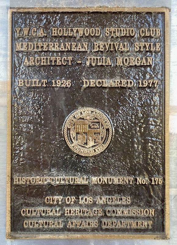 YWCA Hollywood Studio Club Marker image. Click for full size.