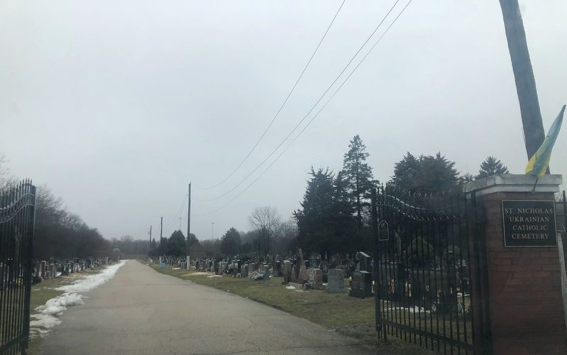 St. Nicholas Ukrainian Catholic Cemetery entrance. Click for full size. St. Nicholas Ukrainian Catholic Cemetery entrance image. Click for full size.