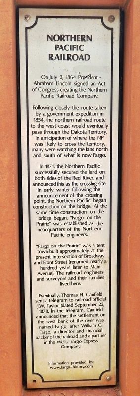 Northern Pacific Railroad Marker. Click for full size. Northern Pacific Railroad Marker image. Click for full size.