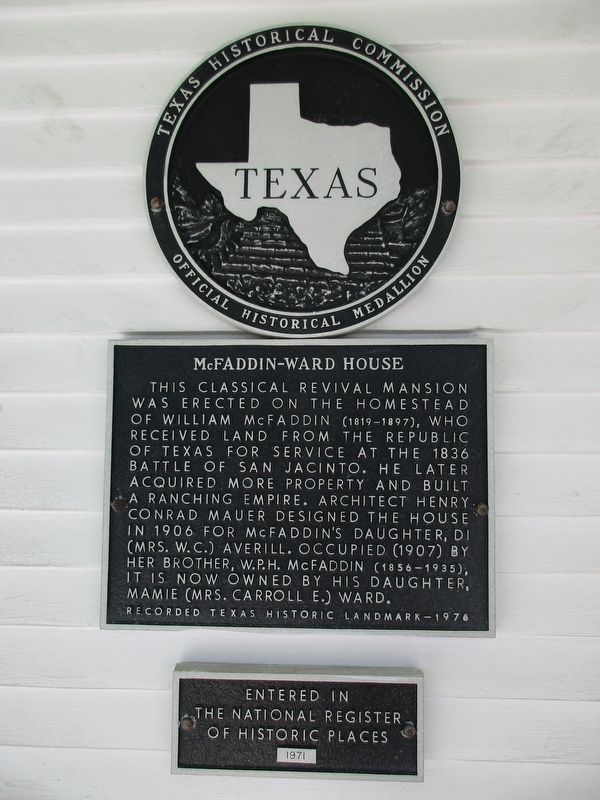 McFaddin-Ward House Marker. Click for full size. McFaddin-Ward House Marker image. Click for full size.