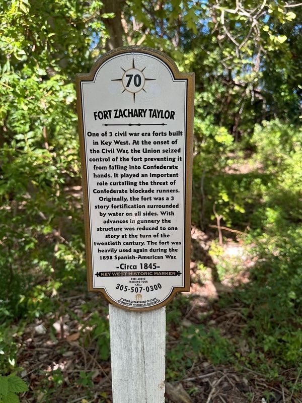 Fort Zachary Taylor Marker image. Click for full size.