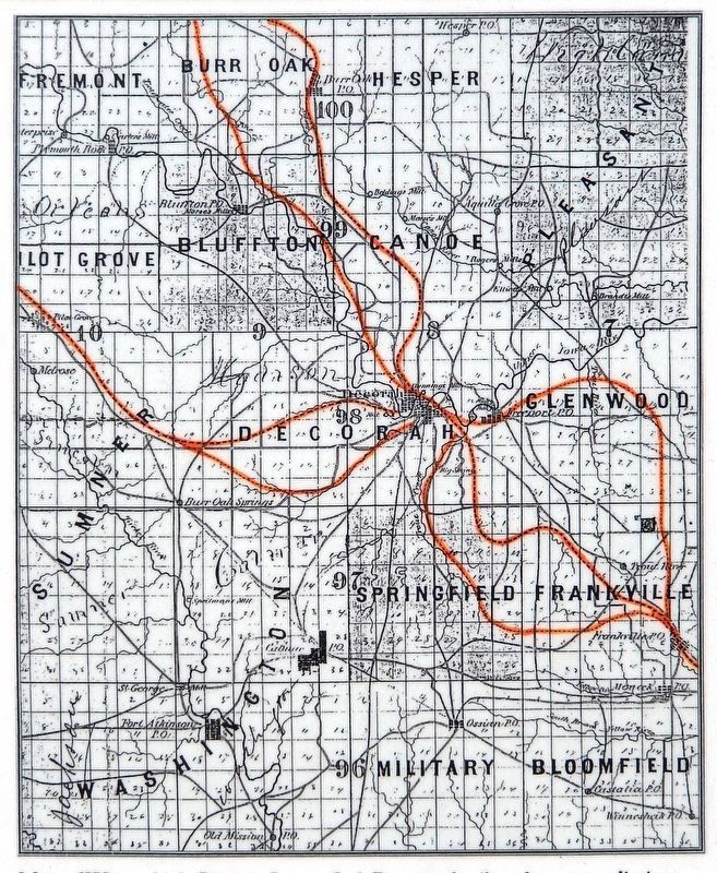 Marker detail: Map of Winneshiek County, Iowa, 1856. Click for full size. Marker detail: Map of Winneshiek County, Iowa, 1856 image. Click for full size.