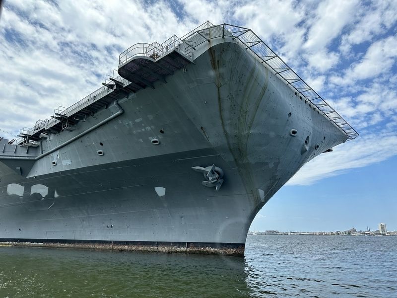 USS Yorktown enclosed bow image. Click for full size.