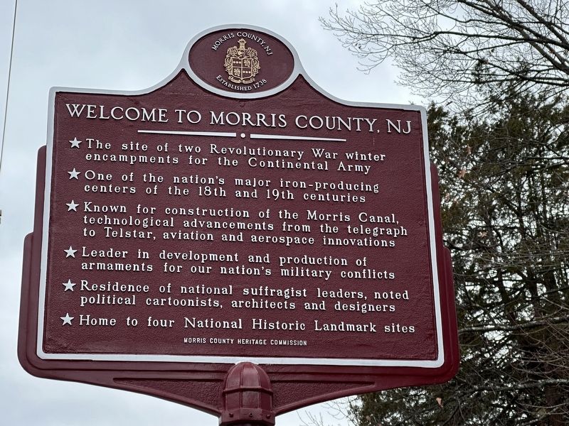 Welcome to Morris County, NJ Marker. Click for full size. Welcome to Morris County, NJ Marker image. Click for full size.