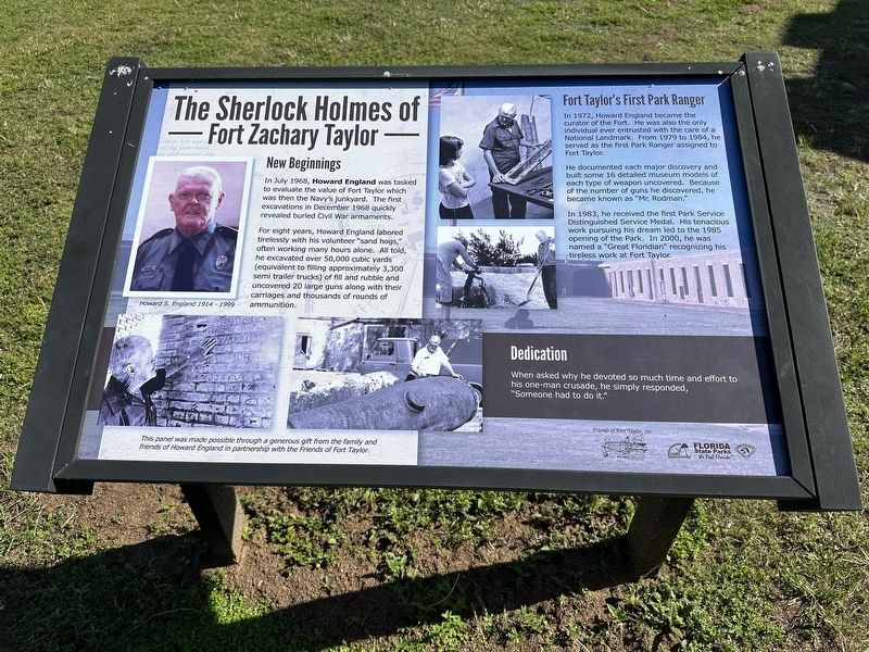 The Sherlock Holmes of Fort Zachary Taylor Marker. Click for full size. The Sherlock Holmes of Fort Zachary Taylor Marker image. Click for full size.