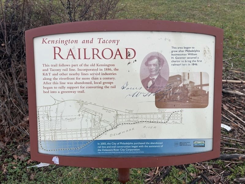 Kensington and Tacony Railroad Marker image. Click for full size.