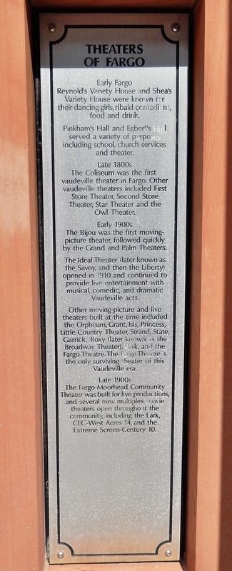 Theaters of Fargo Marker image. Click for full size.