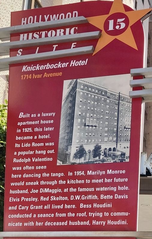 Knickerbocker Hotel Marker image. Click for full size.