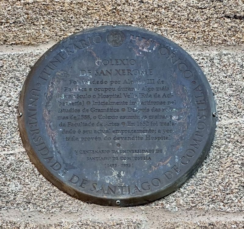 Colexio de San Xerome / College of Saint Jerome Marker image. Click for full size.