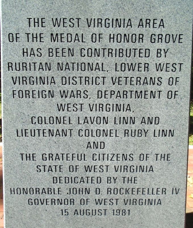 West Virginia Medal of Honor Recipients Dedication Marker image. Click for full size.