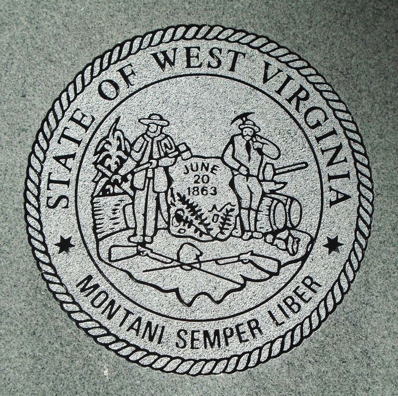 West Virginia State Seal on Memorial Obelisk image. Click for full size.