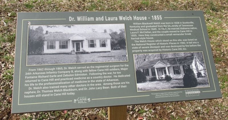 Dr. William and Laura Welch House - 1855 Marker image. Click for full size.