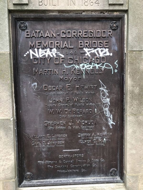 Bataan-Corregidor Memorial Bridge dedication plaque image. Click for full size.