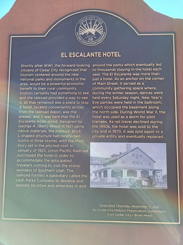 El Escalante Hotel Marker. Click for full size. El Escalante Hotel Marker image. Click for full size.