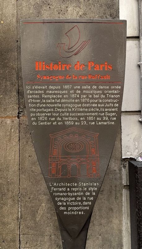 Synagogue de la rue Buffault Marker image. Click for full size.