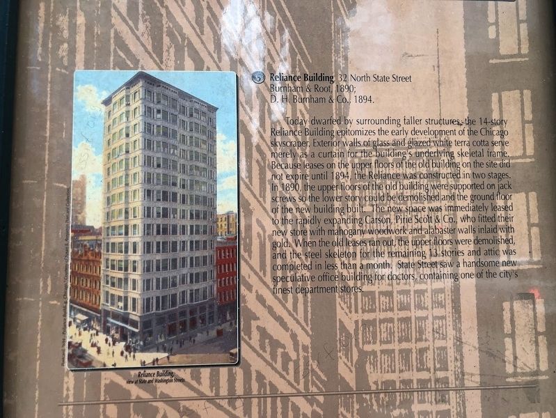 State Street Marker: Reliance Building image. Click for full size.