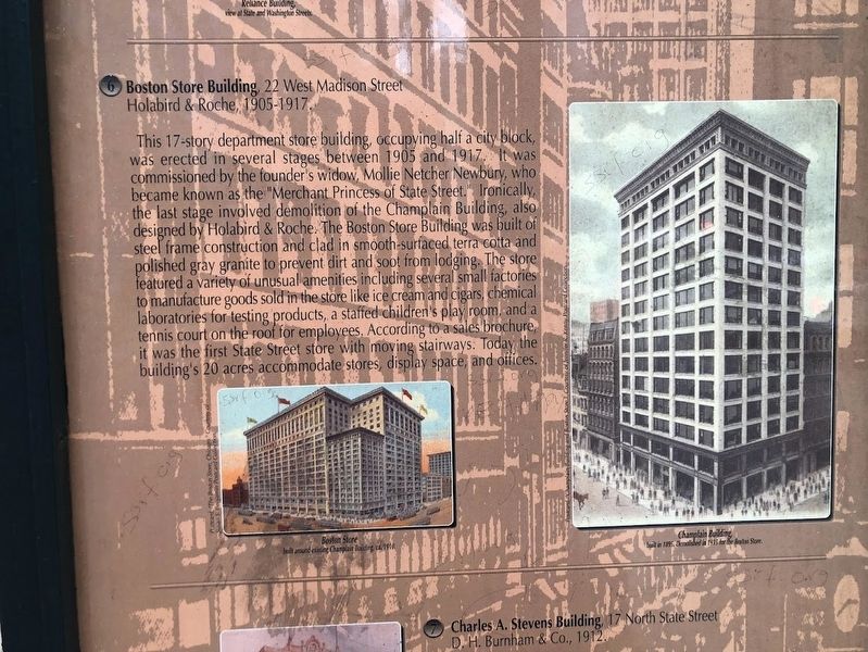 State Street Marker: Boston Store Building. Click for full size. State Street Marker: Boston Store Building image. Click for full size.