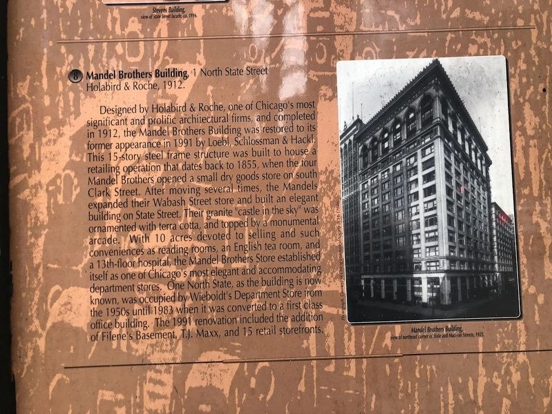State Street Marker: Mandel Brothers Building image. Click for full size.