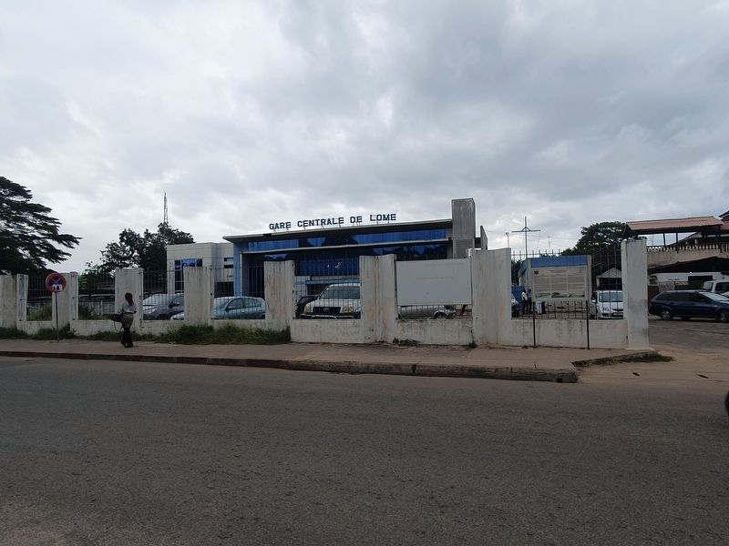 Former Central Railroad Station of Lomé and Marker. Click for full size. Former Central Railroad Station of Lomé and Marker image. Click for full size.