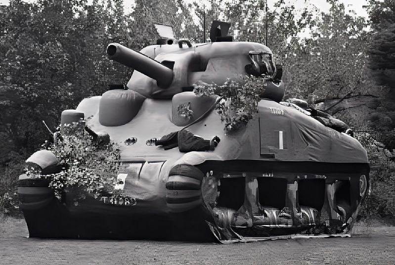 An inflatable dummy M4 Sherman Tank. Click for full size. An inflatable dummy M4 Sherman Tank image. Click for full size.