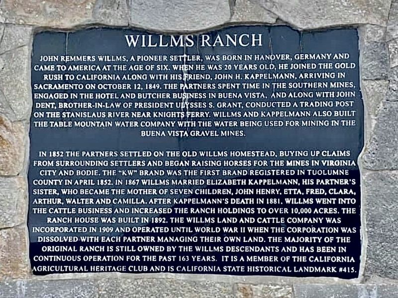 Willms Ranch Marker. Click for full size. Willms Ranch Marker image. Click for full size.