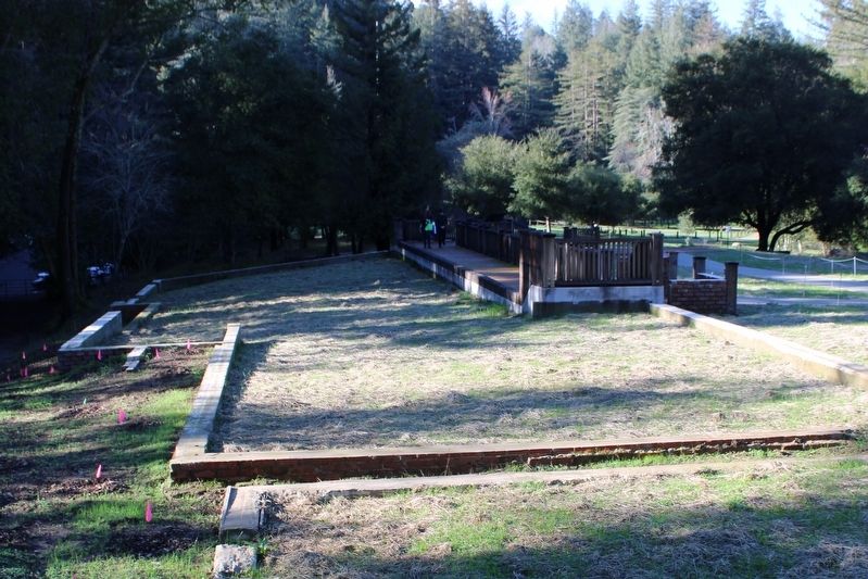 Original Foundation and Redwood Porch Railing. Click for full size. Original Foundation and Redwood Porch Railing image. Click for full size.