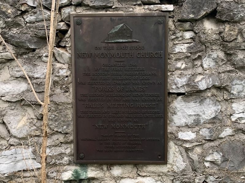 New Monmouth Church Marker. Click for full size. New Monmouth Church Marker image. Click for full size.
