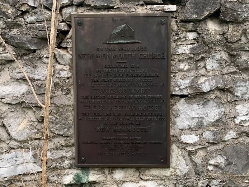 New Monmouth Church Marker image. Click for full size.