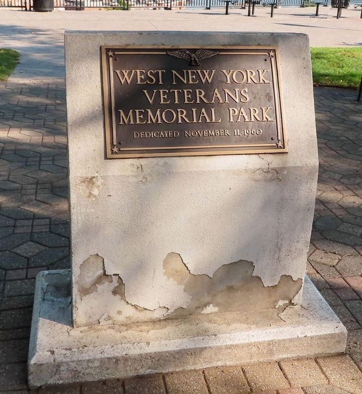 West New York Veterans Memorial Park Marker. Click for full size. West New York Veterans Memorial Park Marker image. Click for full size.