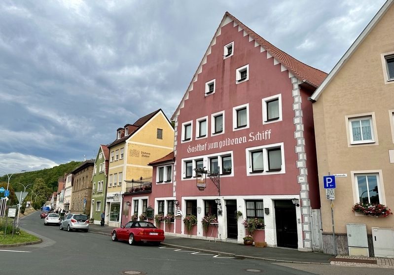 Gasthaus �Zum Goldenes Schiff� / Golden Ship Inn Marker - wide view image. Click for full size.