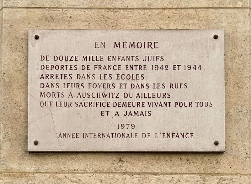 Deported Jewish Students Memorial Marker image. Click for full size.