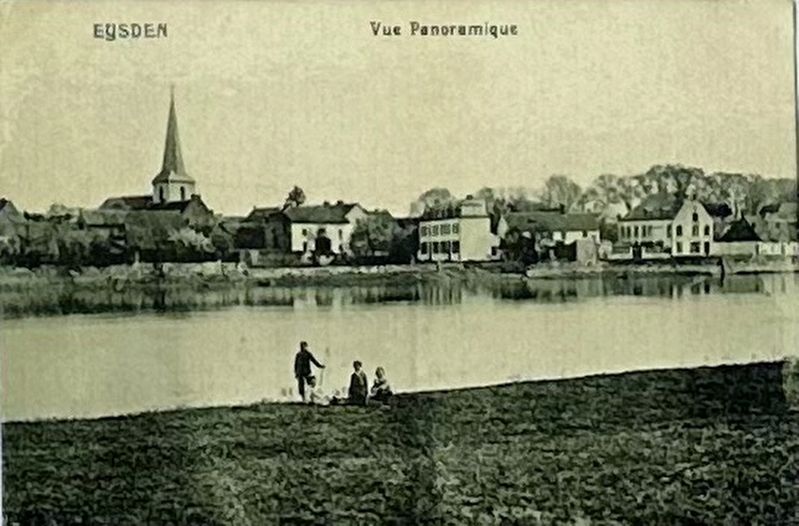 Marker detail: panoramic postcard view of Eijsden image. Click for full size.