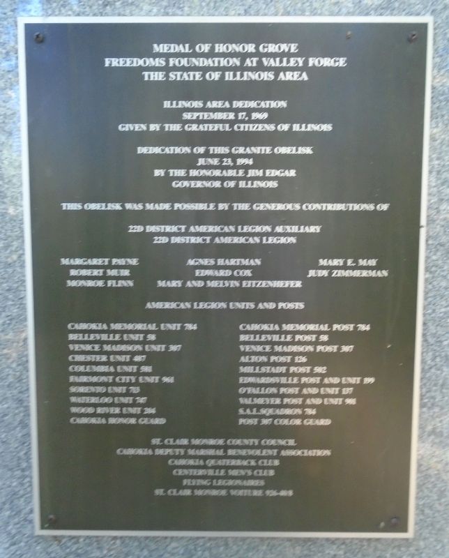 Illinois Medal of Honor Recipients Dedication Marker image. Click for full size.